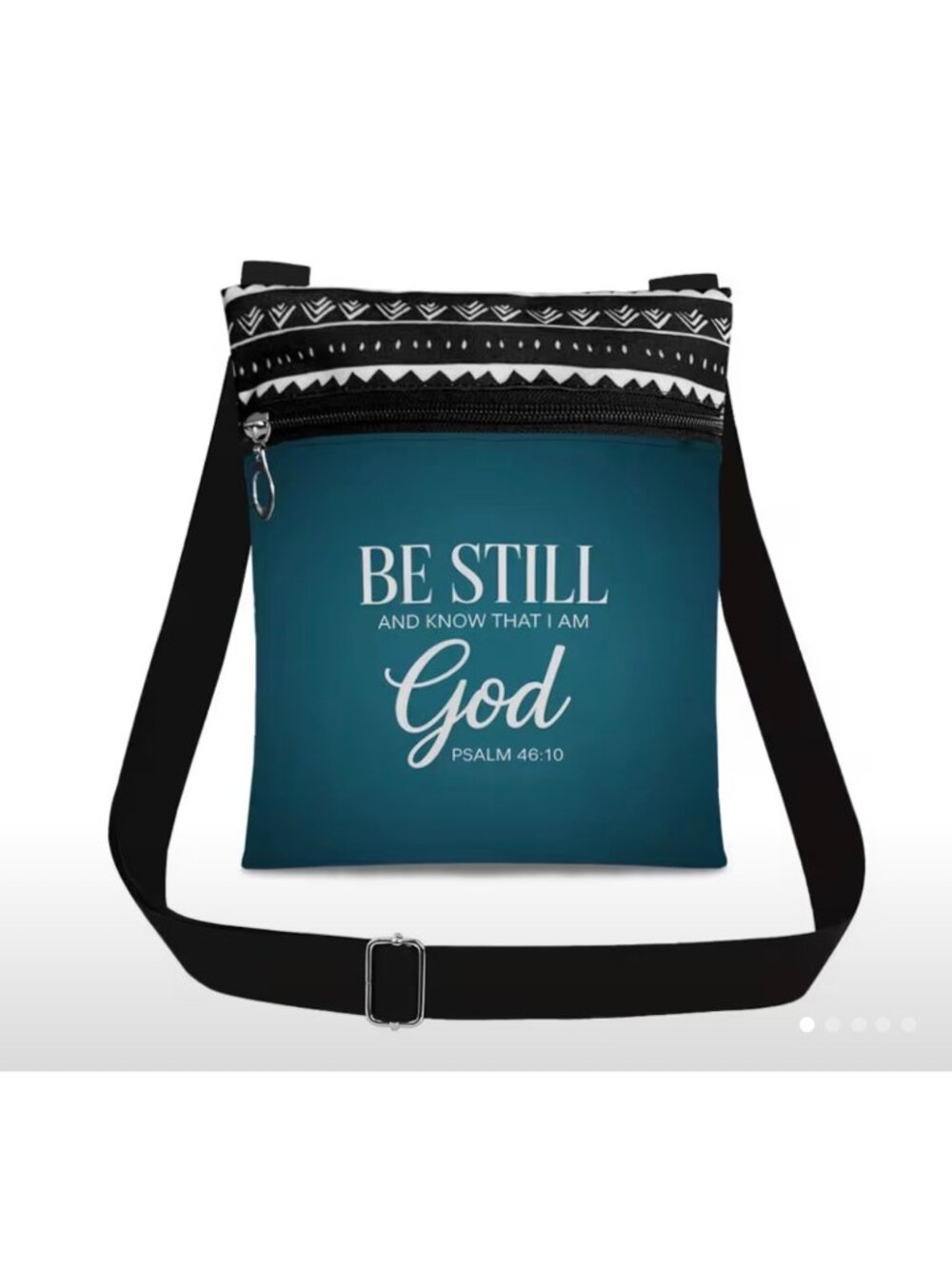 Be Still Crossbody Bag With Adjustable Strap Canvas Fabric Multiple Compartments